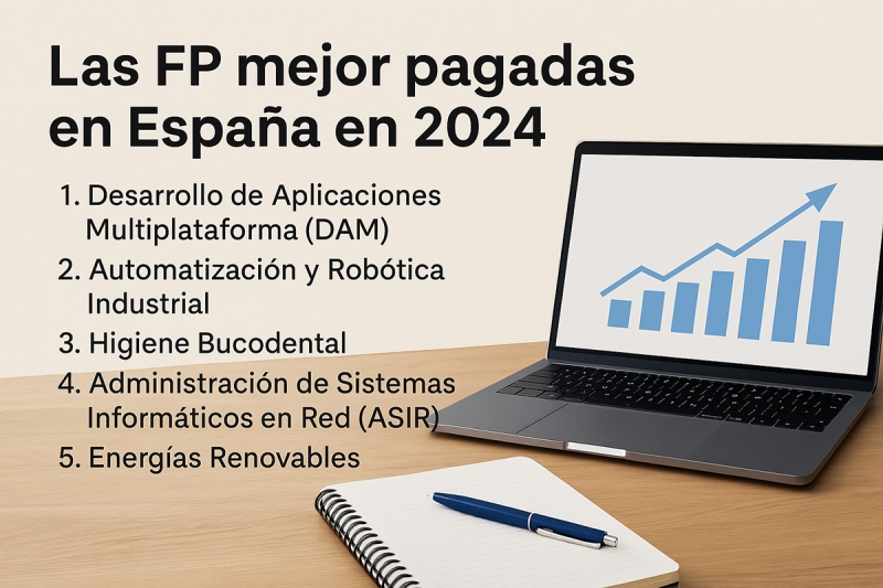 Las FP mejor pagadas en España en 2024